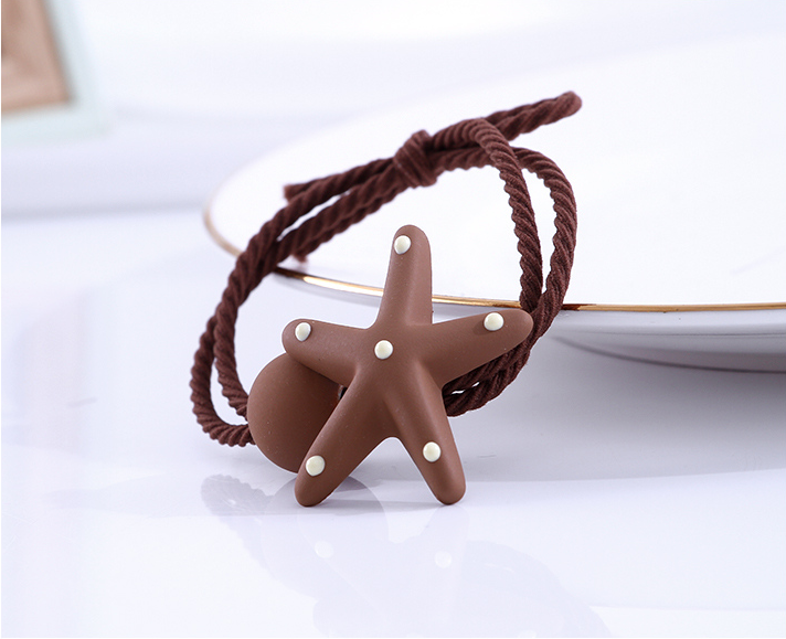Cute Polka Dot Resin Starfish Hair Tie 1 Piece