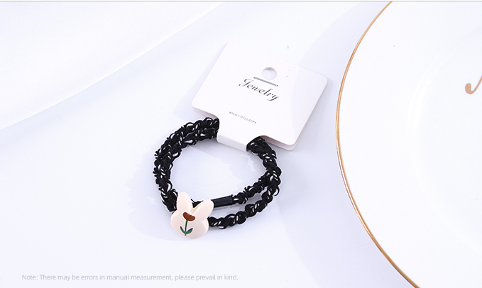 Cute Resin Flower Bunny Shape Hair Tie 2 Pieces