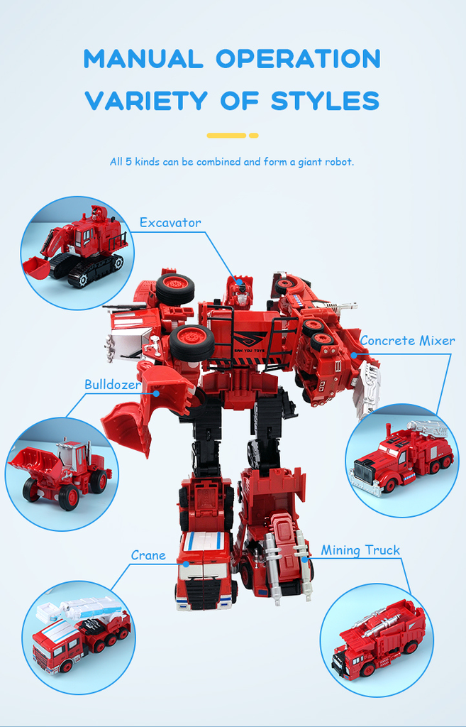 Firefighting Robot and Car Two-Form Toy(Crane)SY6278A-4