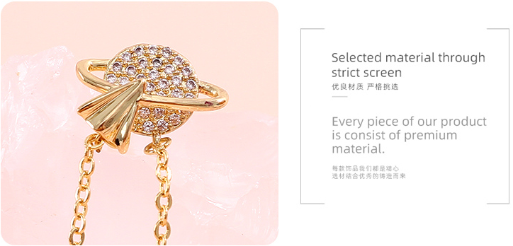 925 Silver Needle Planet Irregular Earrings