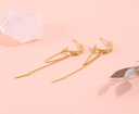 925 Silver Needle Circle Tassel Earrings