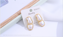 925 Silver Needle Irregular Geometric Artificial Pearl Earrings