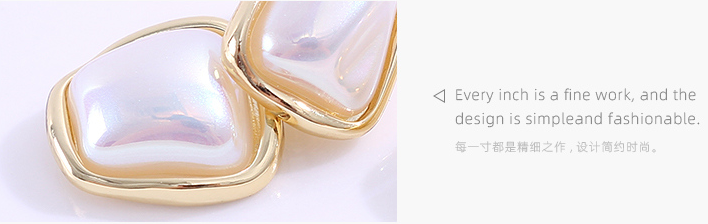 925 Silver Needle Irregular Geometric Artificial Pearl Earrings