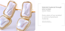 925 Silver Needle Irregular Geometric Artificial Pearl Earrings