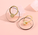925 Silver Needle Transparent Disc Earrings