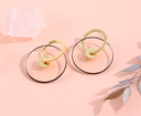 925 Silver Needle Transparent Disc Earrings