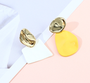 925 Silver Needle Contrast Color Geometric Earrings