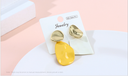 925 Silver Needle Contrast Color Geometric Earrings