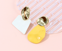 925 Silver Needle Contrast Color Geometric Earrings