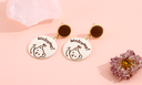 925 Silver Needle Cute Bear Disc Earrings