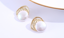 925 Silver Needle Stylish Retro Artificial Pearl Metal Earrings