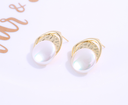 925 Silver Needle Stylish Retro Artificial Pearl Metal Earrings