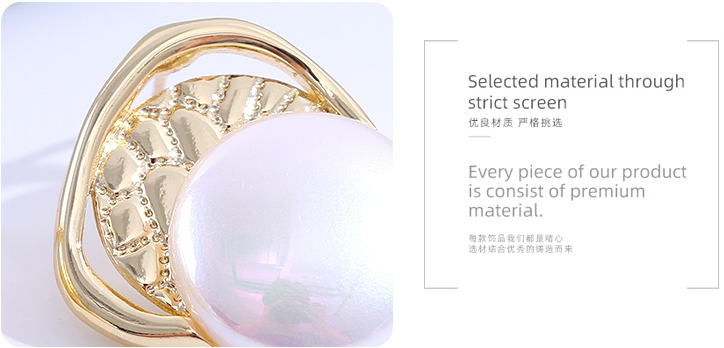 925 Silver Needle Stylish Retro Artificial Pearl Metal Earrings