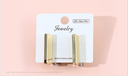 925 Silver Needle Stylish Square Bar Two Tone Earrings