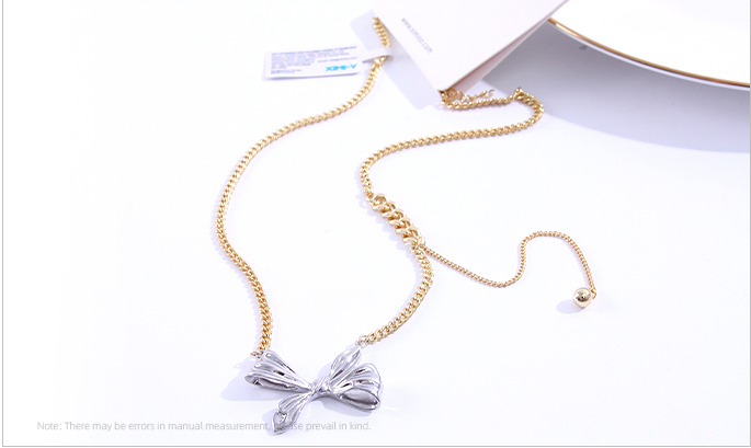 Delicate Bow Tassel Necklace
