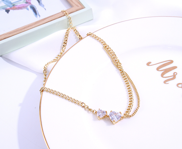 Delicate Loving Heart Zircon Necklace