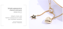 Loving Heart Tassel Star Spliced Clavicle Chain Necklace