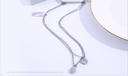 Disc Heart-Shape Lock Two Layers Necklace