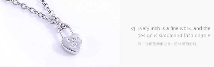 Disc Heart-Shape Lock Two Layers Necklace