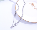Disc Heart-Shape Lock Two Layers Necklace