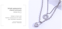 Disc Heart-Shape Lock Two Layers Necklace