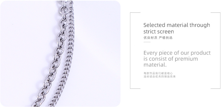 Disc Heart-Shape Lock Two Layers Necklace