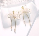 Sweet Loving Heart Bow Zircon Earrings