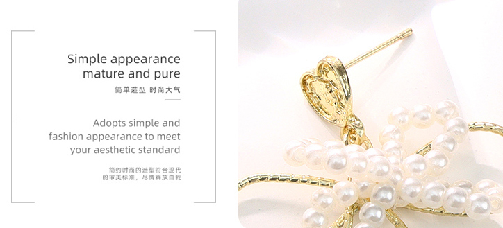 Sweet Loving Heart Bow Zircon Earrings