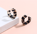925 Silver Needle Elegant Square Resin Earrings