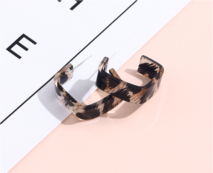 925 Silver Needle Elegant Square Resin Earrings