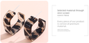 925 Silver Needle Elegant Square Resin Earrings