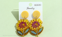 925 Silver Needle Yellow Flower Acrylic Earrings