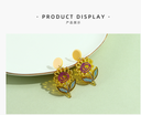 925 Silver Needle Yellow Flower Acrylic Earrings
