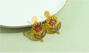 925 Silver Needle Yellow Flower Acrylic Earrings
