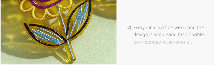 925 Silver Needle Yellow Flower Acrylic Earrings
