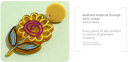 925 Silver Needle Yellow Flower Acrylic Earrings