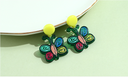 925 Silver Needle Retro Colorful Butterfly Acrylic Earrings