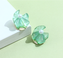 925 Silver Needle Colorful Resin Transparent Earrings