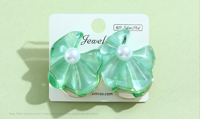 925 Silver Needle Colorful Resin Transparent Earrings