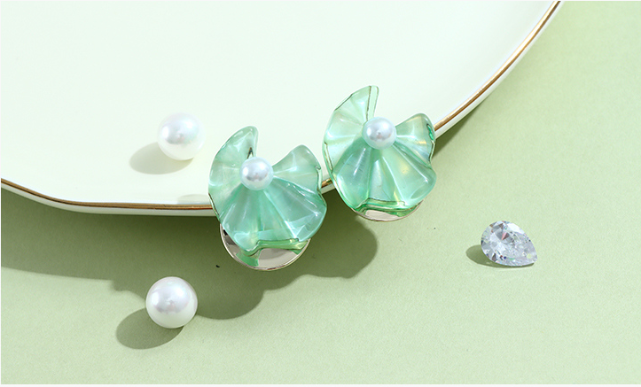 925 Silver Needle Colorful Resin Transparent Earrings