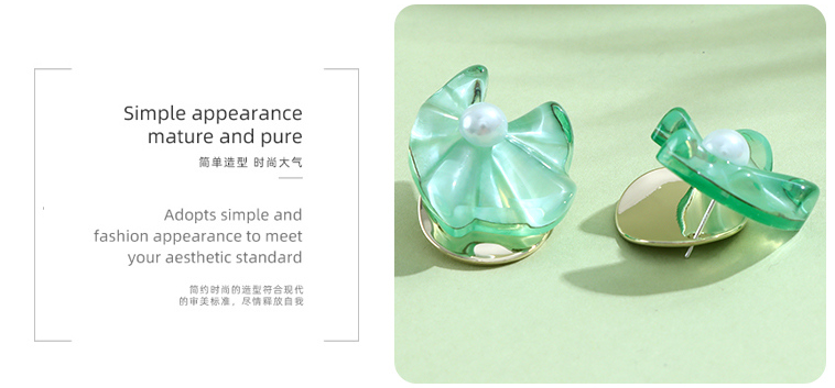 925 Silver Needle Colorful Resin Transparent Earrings