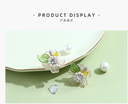 925 Silver Needle Solid Flower Delicate Earrings