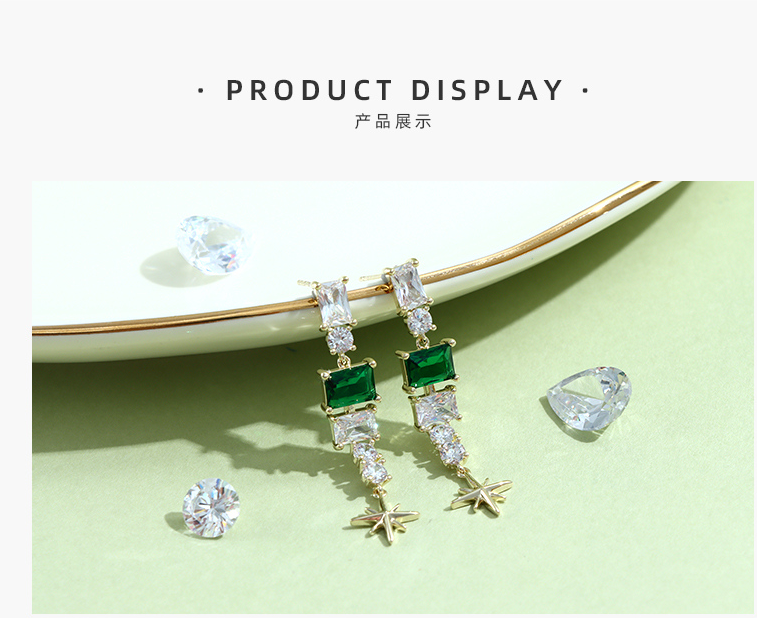 925 Silver Needle Stylish Retro Beccarite Earrings