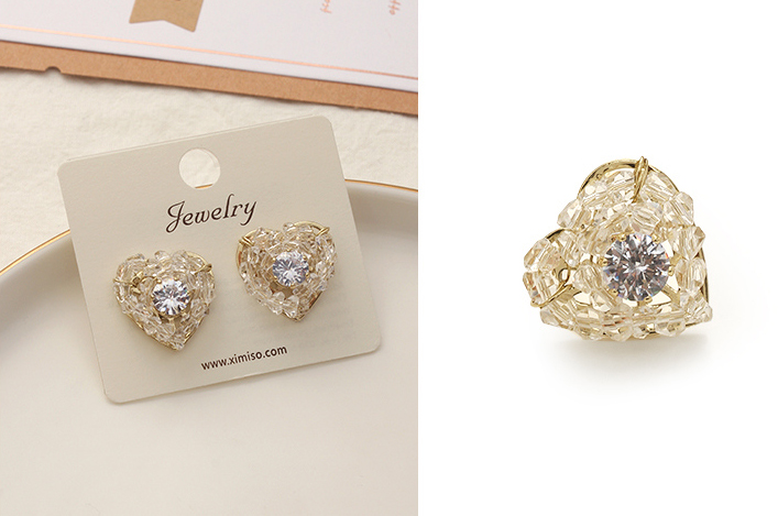 Exquisite Crystal Loving Heart Earrings