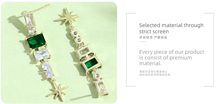 925 Silver Needle Stylish Retro Beccarite Earrings