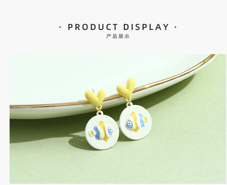 S925 Silver Needle Simple Sweet Goldfish Earrings