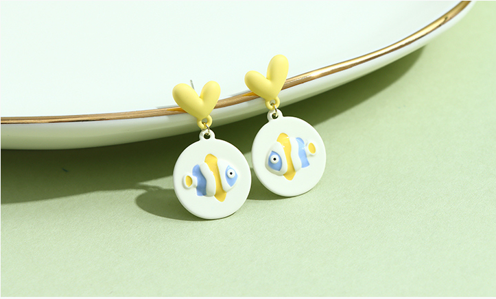 S925 Silver Needle Simple Sweet Goldfish Earrings