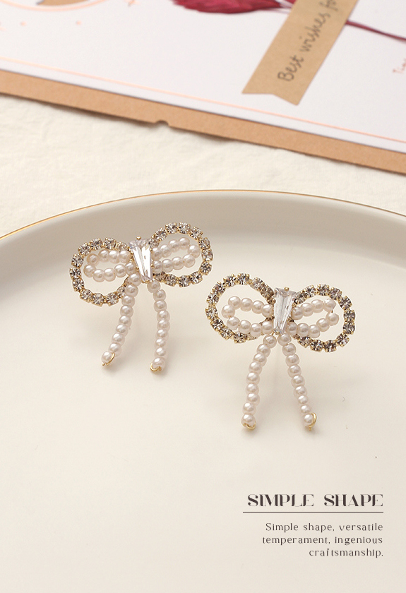 Elegant Classy Bow Zircon Earrings
