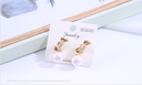 925 Silver Needle Artificial Pearl Bow Double Sided Earrings