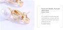 925 Silver Needle Artificial Pearl Bow Double Sided Earrings